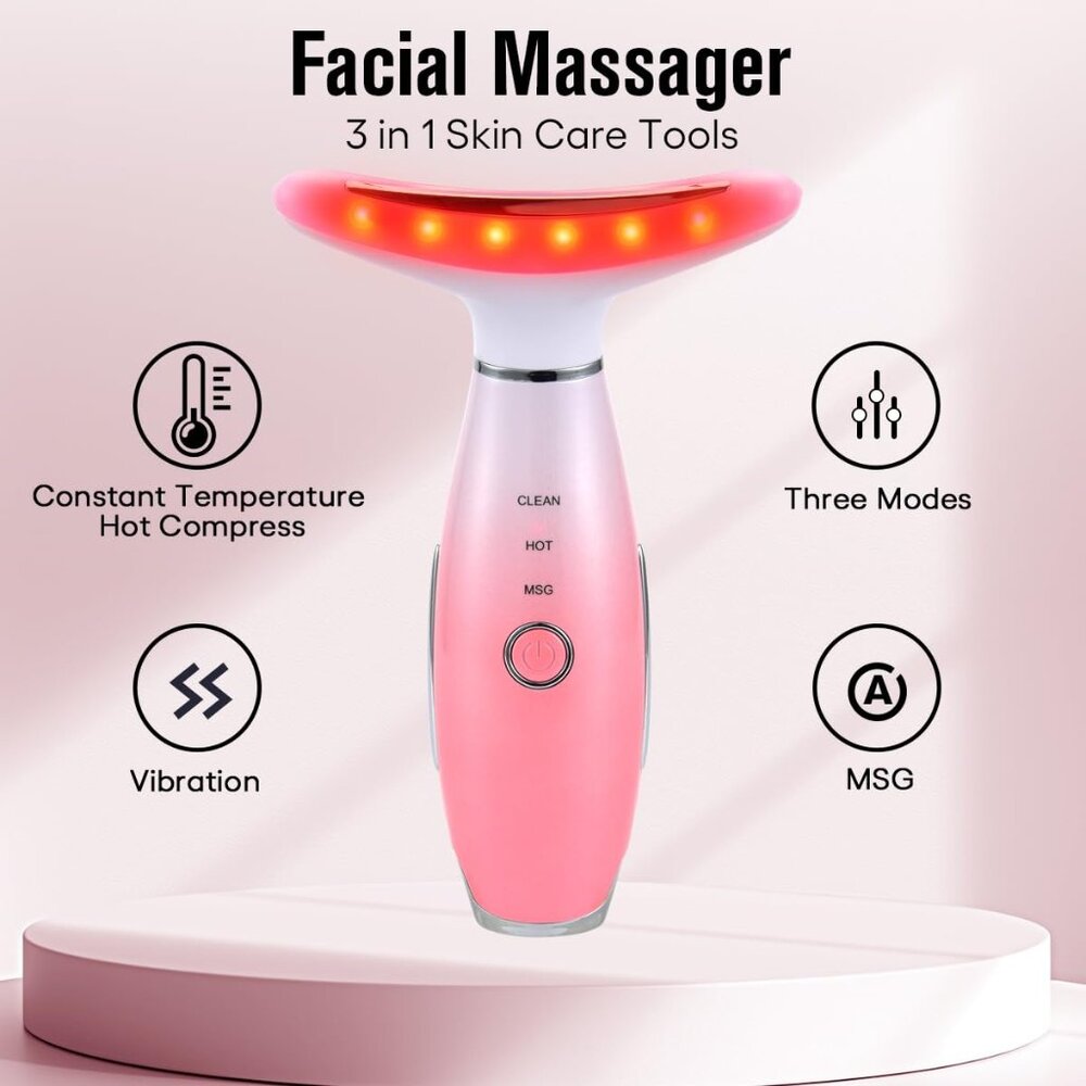Latme Facial Massager, Neck Face Massager Tool, 3 Mode Massage with Heat